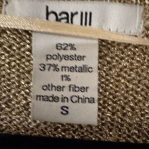 Bar III Shiny Gold Knit Cardigan